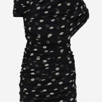 MINI ABITO ARRICCIATO IN MUSSOLA DI SETA A POIS 776449 Y5I781095 SAINT LAURENT 