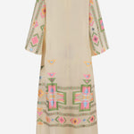 Abito lungo fantasia in tessuto 15107 N271BEIGE NEMA 