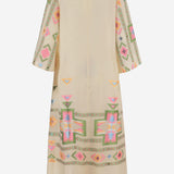 Abito lungo fantasia in tessuto 15107 N271BEIGE NEMA 