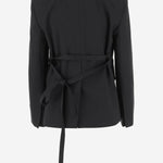 Giacca sartoriale con cintura in lana JA0350103 999B PATOU 
