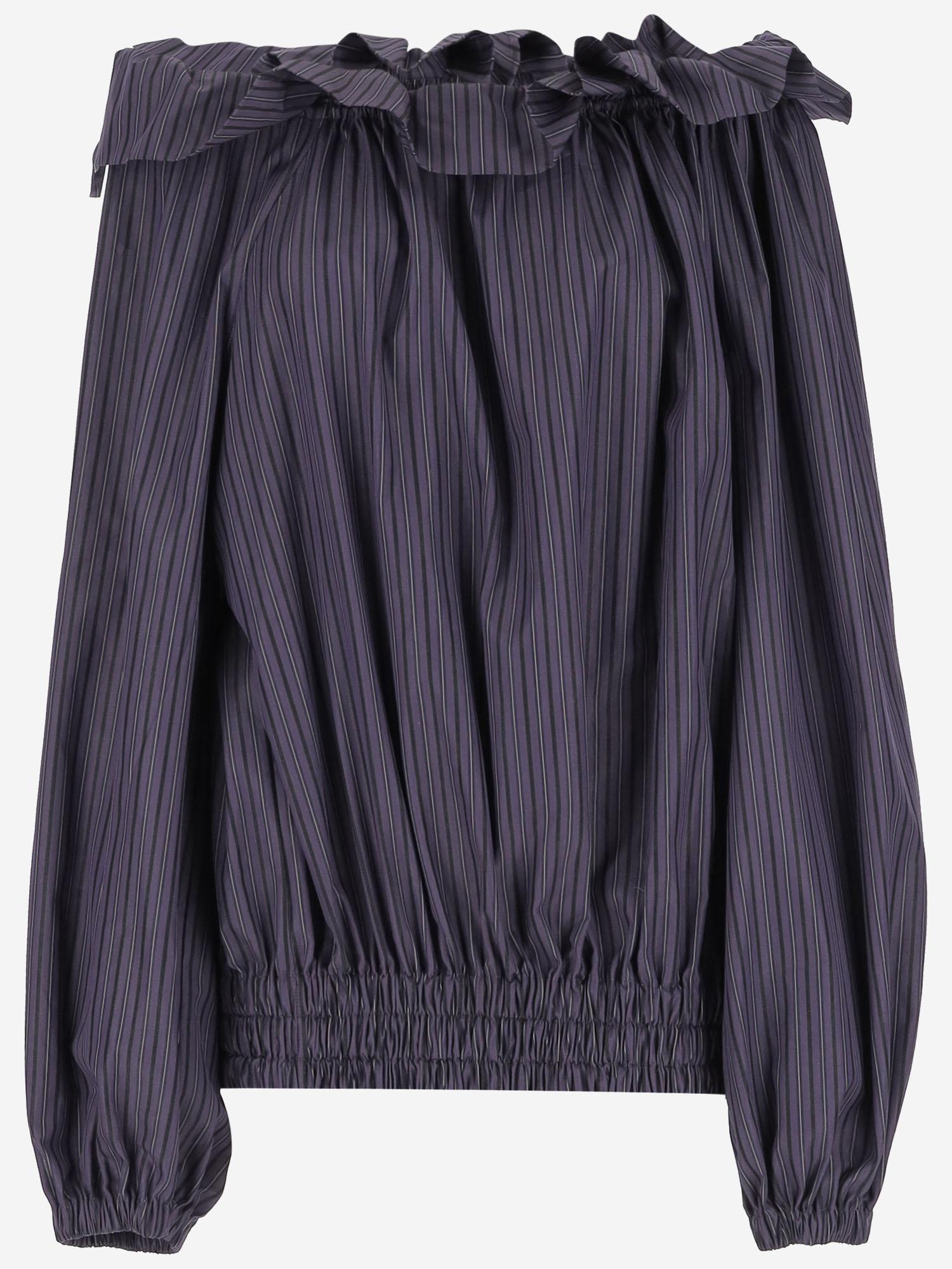 Top in cotone con motivo a righe 010720 1375510 DRIES VAN NOTEN 
