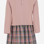 ABITO CON COLLETTO ARRICCIATO E GONNA CHECK MITARUCHE 12 NICOLETTA FANNA KIDS 