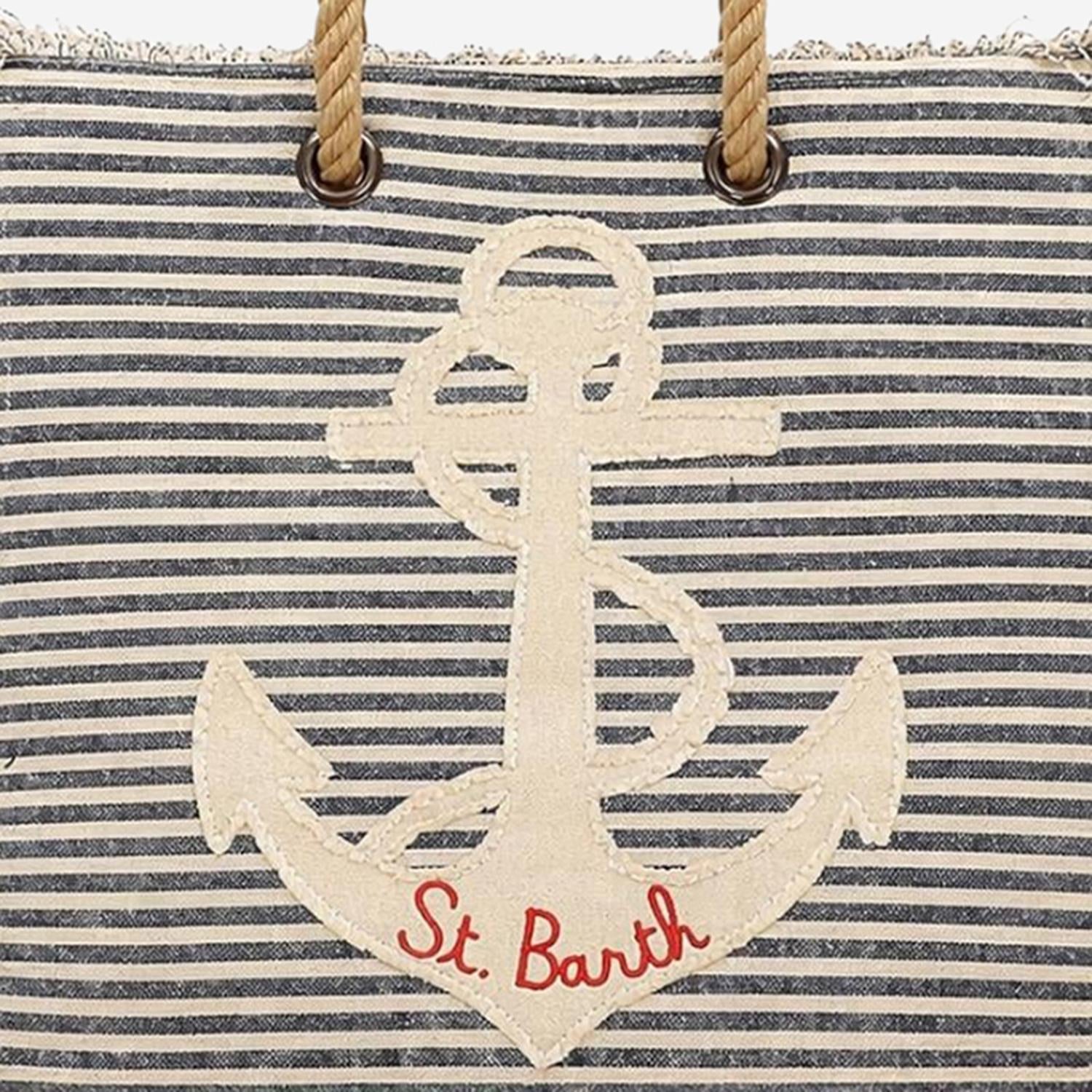 BORSA A RIGHE IN COTONE CON RICAMO BEA0003 00929L MC2 SAINT BARTH 
