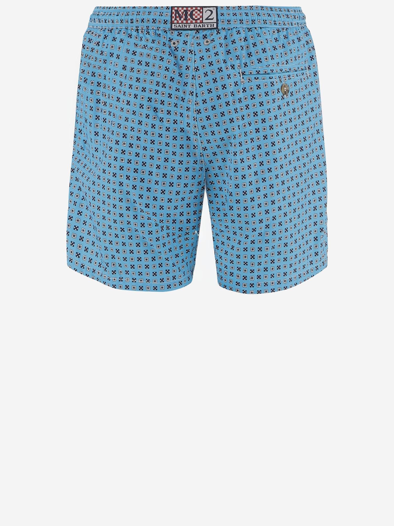 SHORTS DA BAGNO IN NYLON CON MOTIVO FANTASIA LIG0016 00227L MC2 SAINT BARTH 
