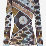 TOP IN NYLON CON STAMPA VIVARA 6HJM476H849 016 EMILIO PUCCI 