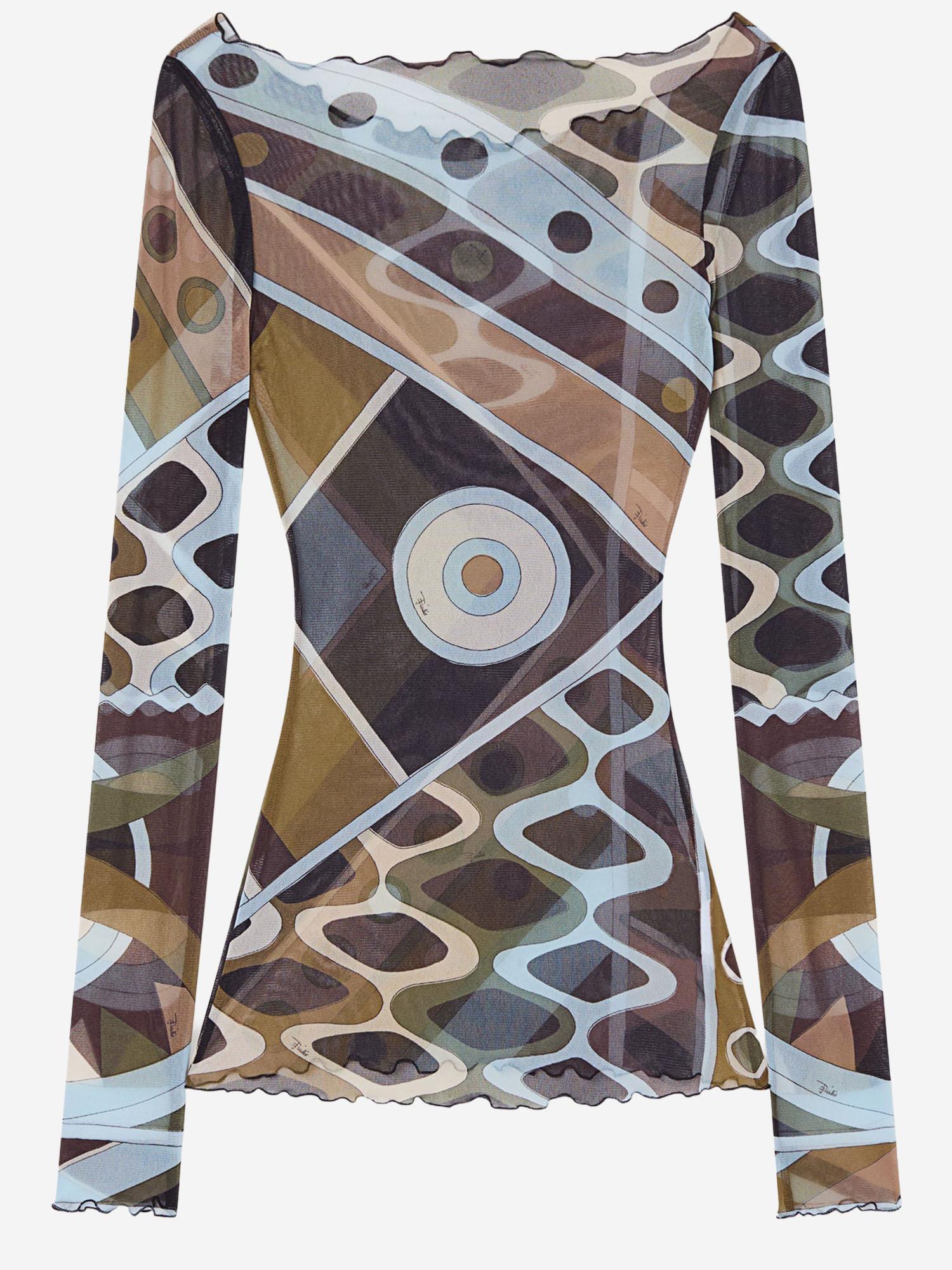 TOP IN NYLON CON STAMPA VIVARA 6HJM476H849 016 EMILIO PUCCI 