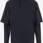 POLO A MANICHE LUNGHE IN COTONE MJE13 JER010051 DARKPARK 