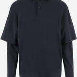 POLO A MANICHE LUNGHE IN COTONE MJE13 JER010051 DARKPARK 