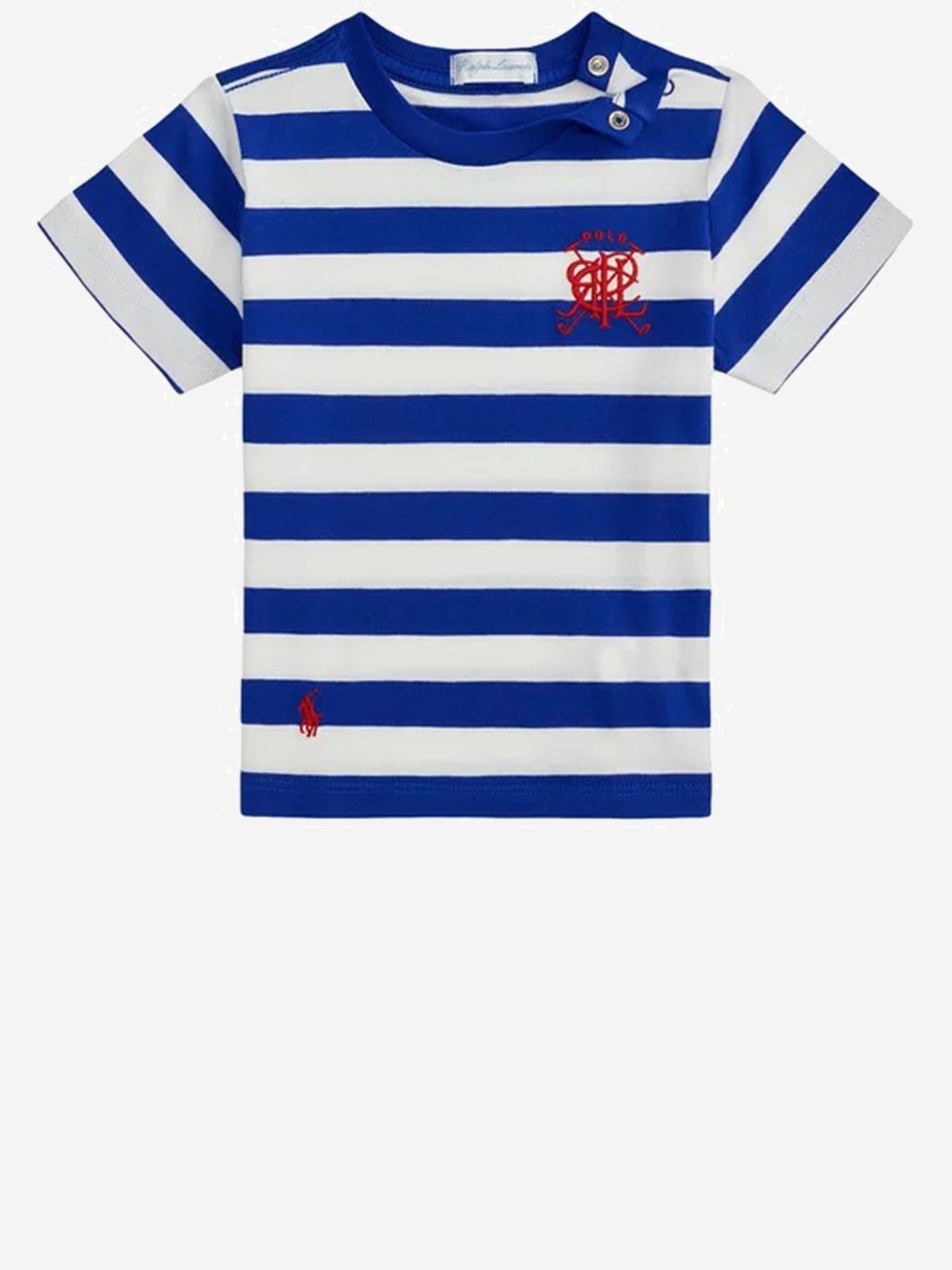 T-SHIRT IN COTONE CON LOGO 320A95723001 NEW SAPHIRE/WHITE POLO RALPH LAUREN KIDS 