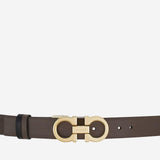 CINTURA GANCINI REVERSIBILE 23A565 832CONCRETENERO SALVATORE FERRAGAMO 