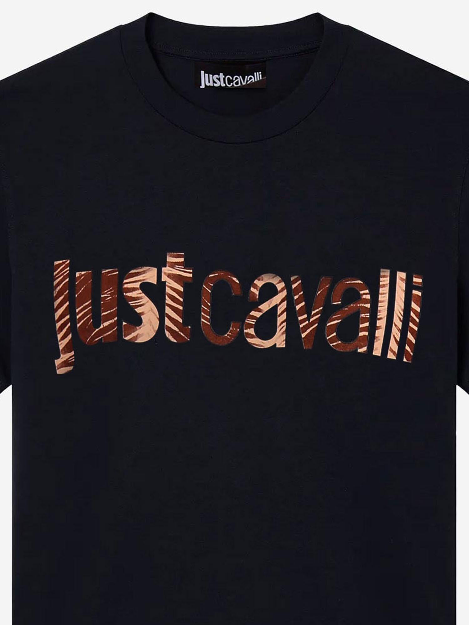 T-SHIRT IN COTONE CON STAMPA LOGO 80OAHT03 CJ500899 JUST CAVALLI 