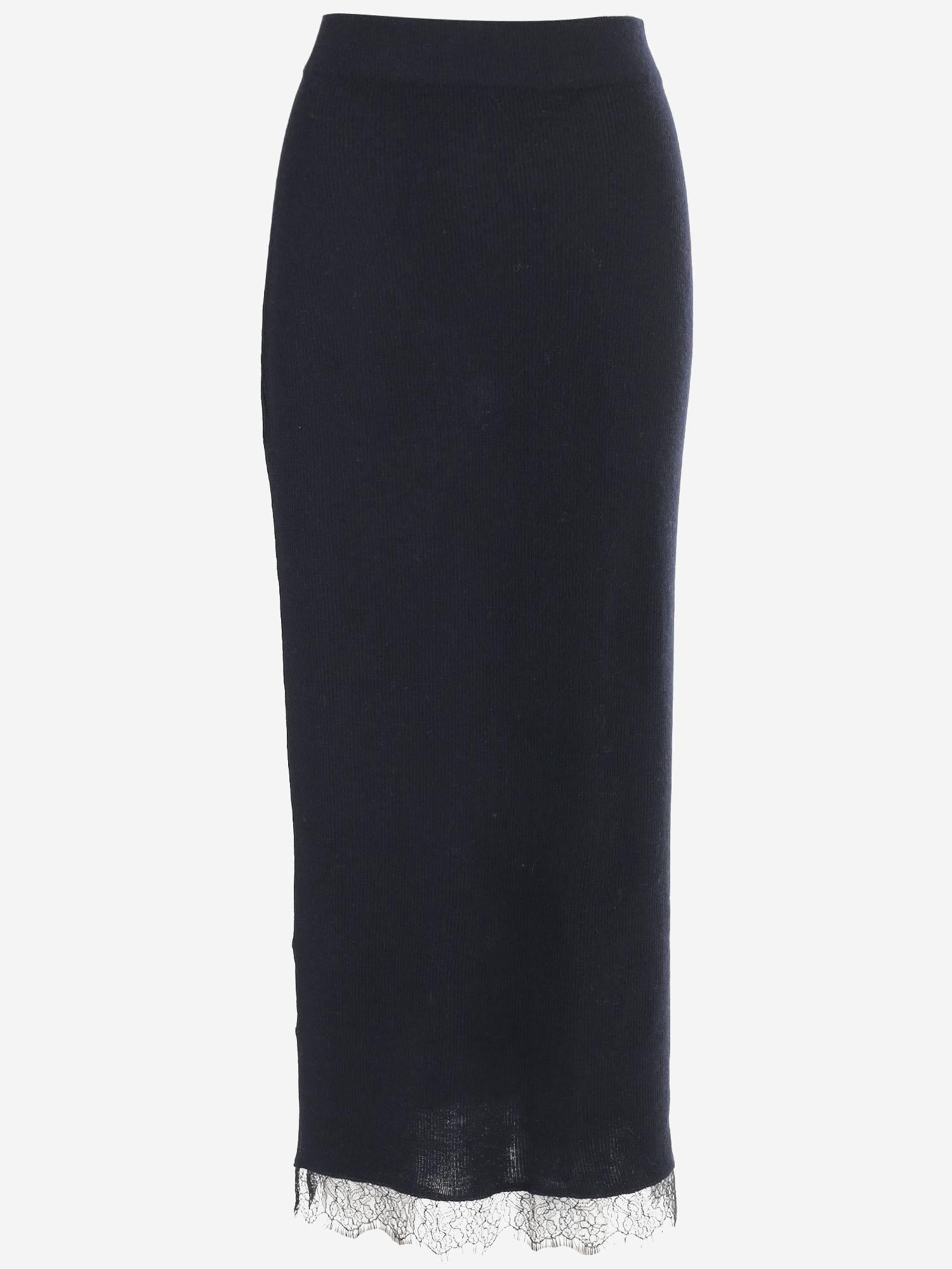 GONNA PENELOPY IN CASHMERE CON DETTAGLIO IN PIZZO KNSK25353 3 ARCH4 