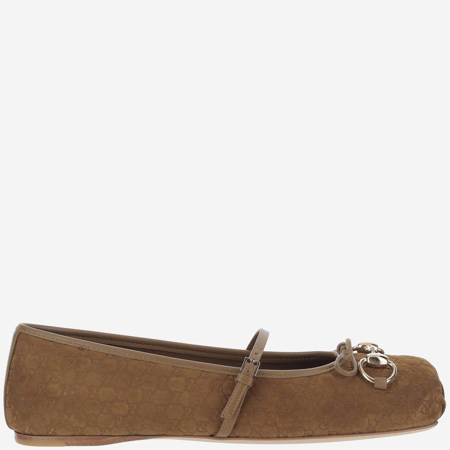 Ballerina in pelle scamosciata 814413 AAEEN2808 GUCCI 