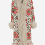 Cappotto suzani con pelliccia di pecora DB13232 WHITE ZAZI 