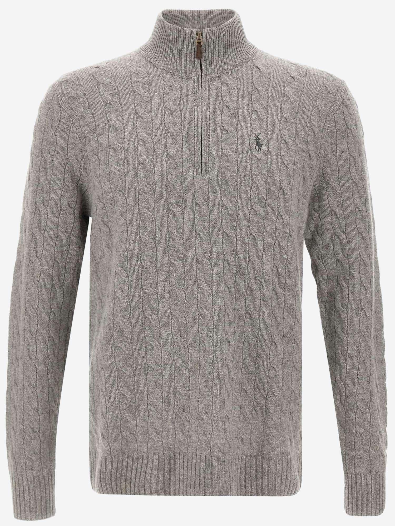 MAGLIA A TRECCE IN LANA E CASHMERE 710876766 008 POLO RALPH LAUREN 