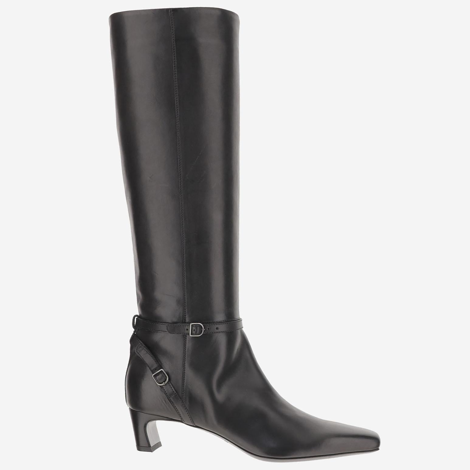 STIVALI IN PELLE CON DETTAGLI A FIBBIA 4838 NERO SARTORE 