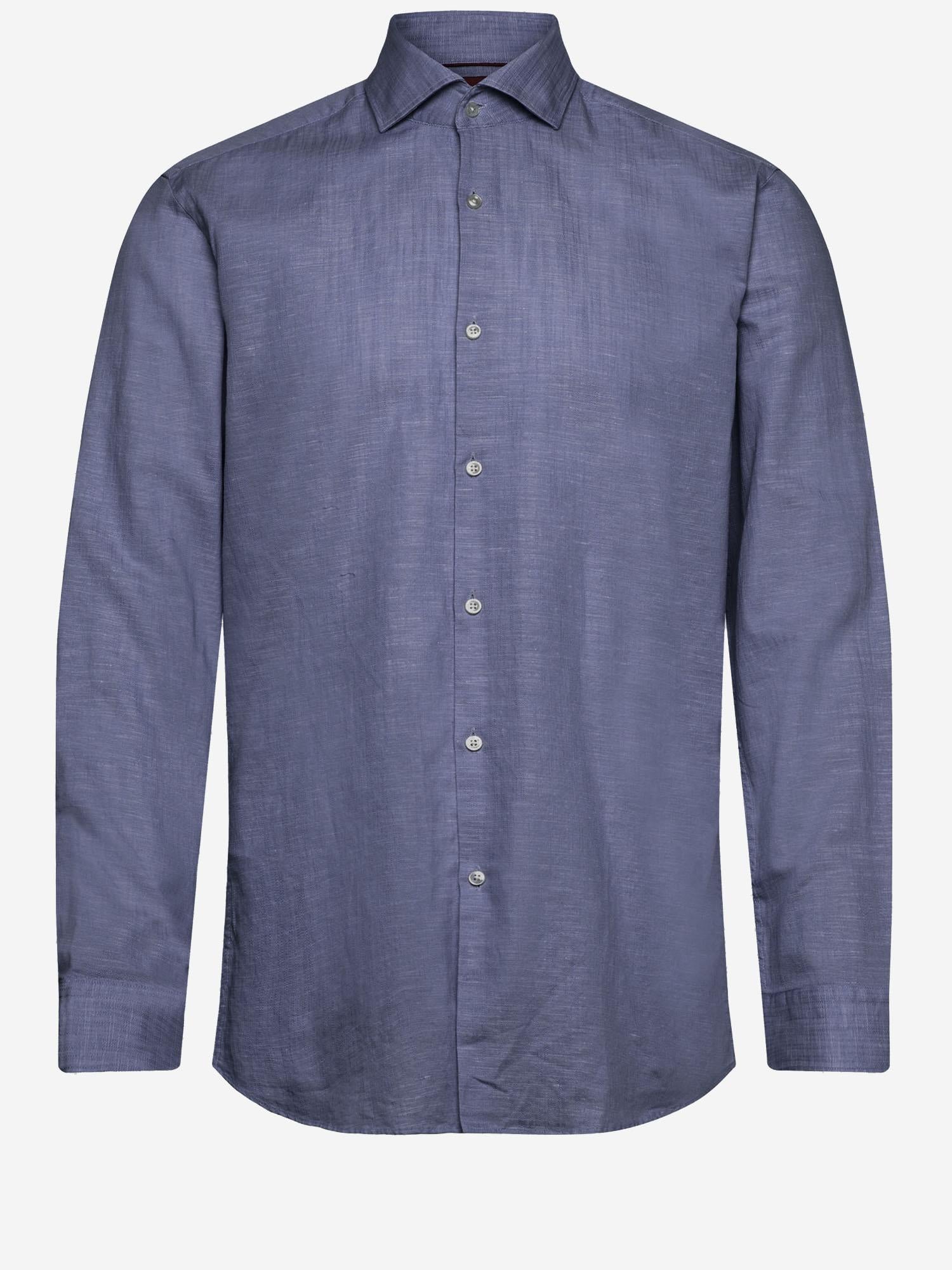 CAMICIA IN COTONE E LINO 50539775 413 HUGO BOSS 