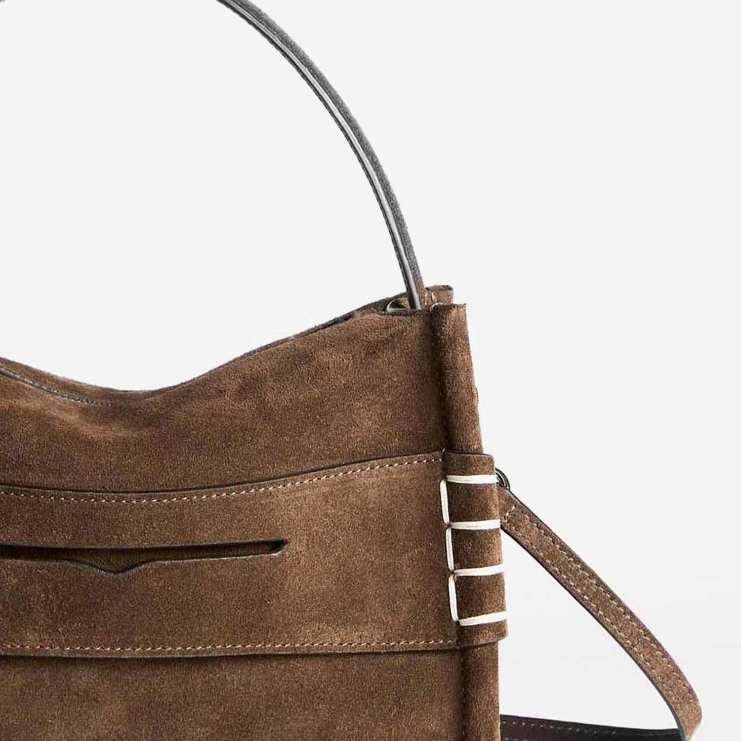 BORSA PICCOLA LOAFER IN PELLE SCAMOSCIATA CON LOGO HB0762 LA0364600 JW ANDERSON 