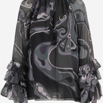 BLUSA IN VISCOSA CON STAMPA A MOTIVO ASTRATTO 5URM11 5U780016 EMILIO PUCCI 