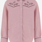 CAMICIA IN COTONE CON RICAMO FLOREALE W05GBLW00028 021 BONPOINT KIDS 