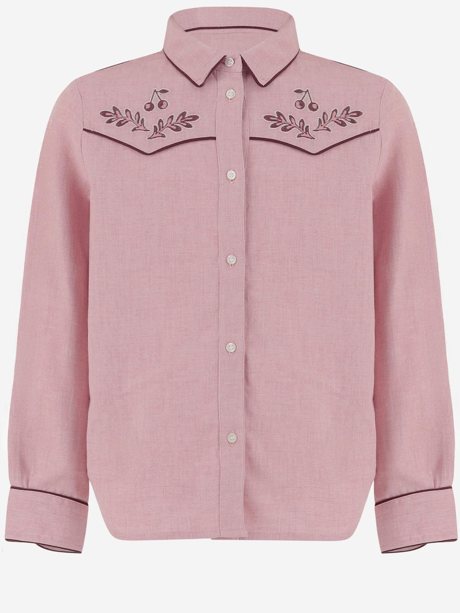 CAMICIA IN COTONE CON RICAMO FLOREALE W05GBLW00028 021 BONPOINT KIDS 