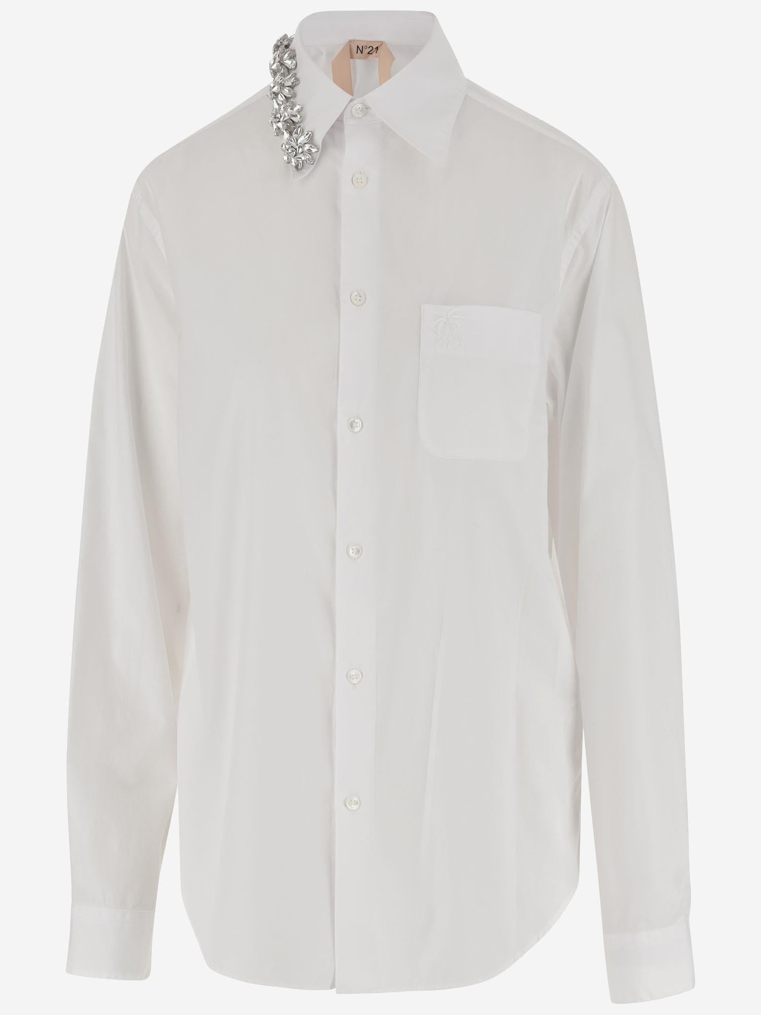 CAMICIA IN COTONE CON DECORAZIONE FLOREALE G021 62181101 N 21 