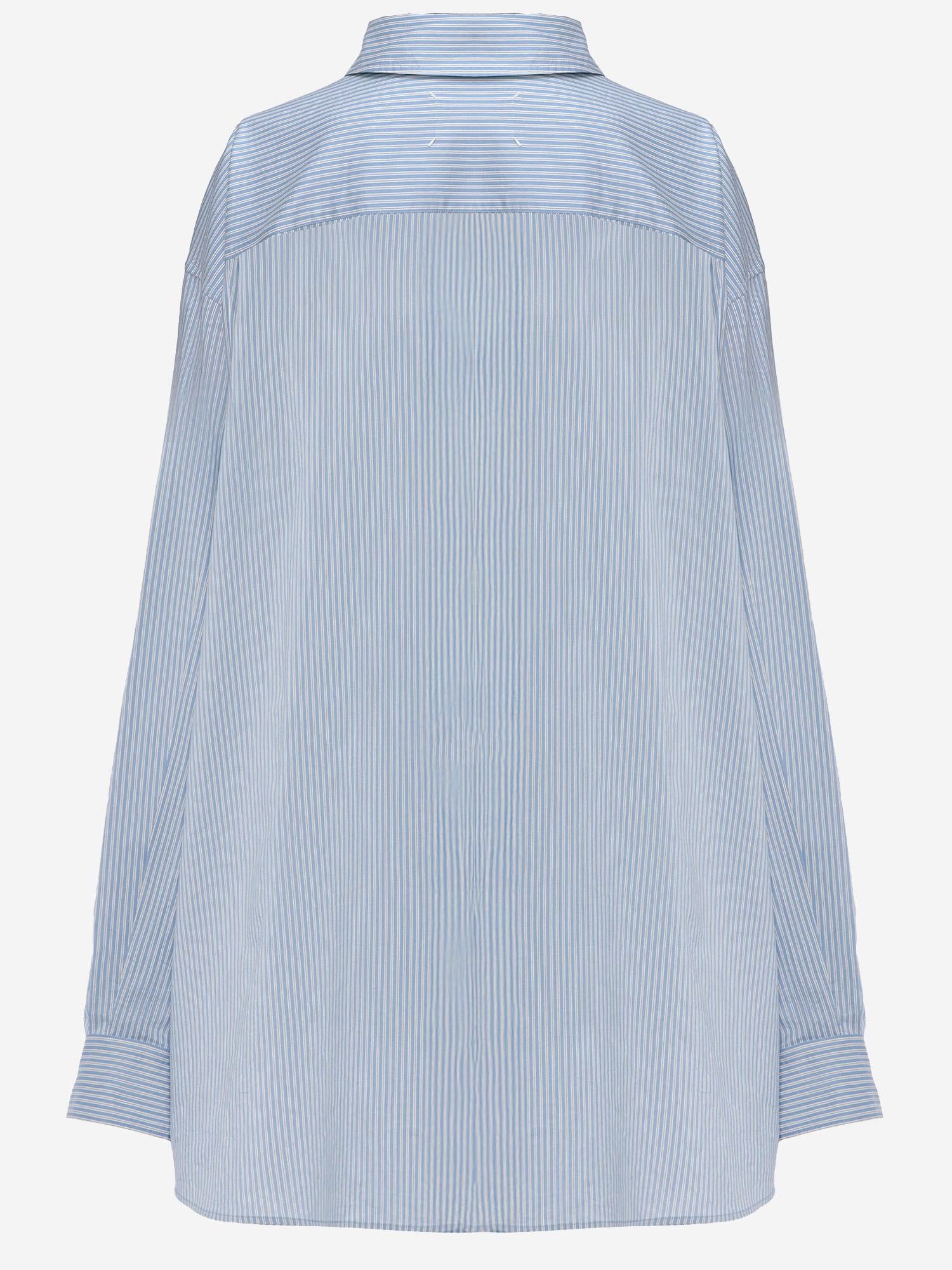 CAMICIA OVERSIZE IN COTONE E SETA S51DT0025 M35751001F MAISON MARGIELA 