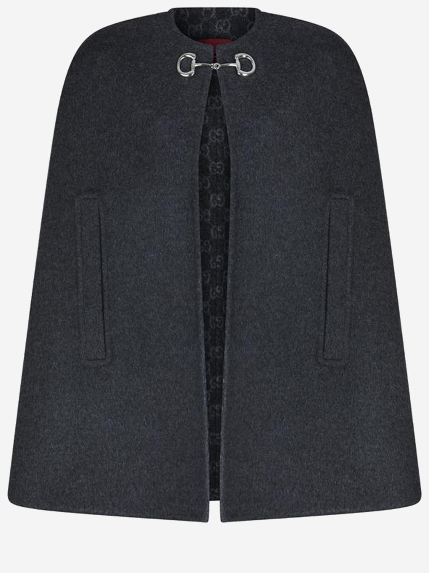 MANTELLA REVERSIBILE IN MISTO LANA CON MORSETTO 852796 ZAQW01179 GUCCI 