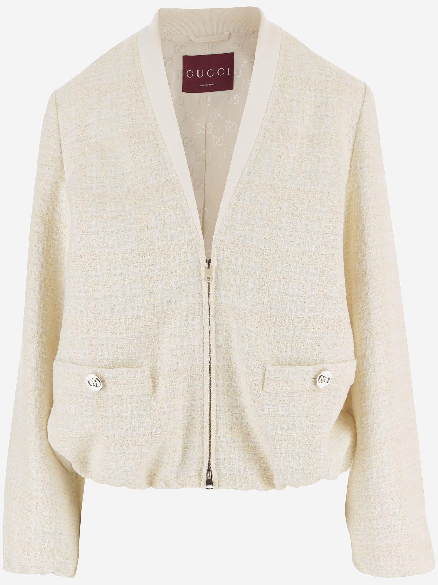 GIACCA IN TWEED DI COTONE A QUADRI 851888 ZAUB69777 GUCCI 