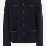 CARDIGAN IN MISTO COTONE E LANA CON DETTAGLI WEB 828452 XKEZ54180 GUCCI KIDS 