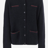 CARDIGAN IN MISTO COTONE E LANA CON DETTAGLI WEB 828452 XKEZ54180 GUCCI KIDS 