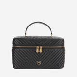 BORSA VANITY IN PELLE CON MOTIVO TRAPUNTATO 106348 A0GKZ99Q PINKO 