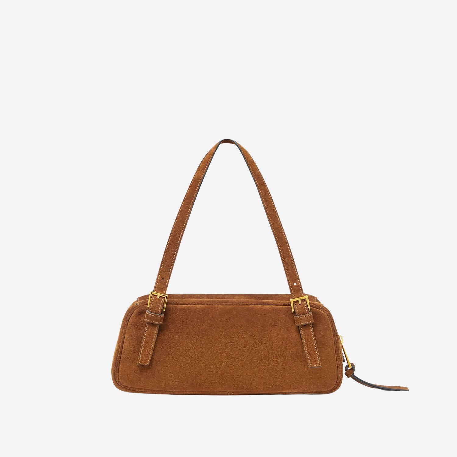 BORSA DA BOWLING IN PELLE SCAMOSCIATA 1015792 1A098921NG8V VERSACE 