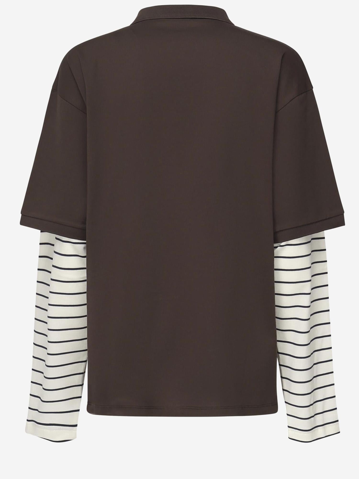 POLO A MANICHE LUNGHE IN COTONE CON LOGO MJL076 17ORF0RQM MIU MIU 