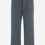 JEANS IN DENIM DI COTONE CON RISVOLTI CHECK 8116361 MIDBLUE BURBERRY 