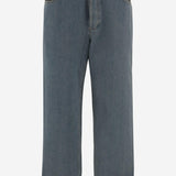 JEANS IN DENIM DI COTONE CON RISVOLTI CHECK 8116361 MIDBLUE BURBERRY 