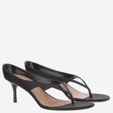 SANDALI ALEXANDRA IN RASO ALEXANDRATHONGSLIPPER 60BLACK AMINA MUADDI 