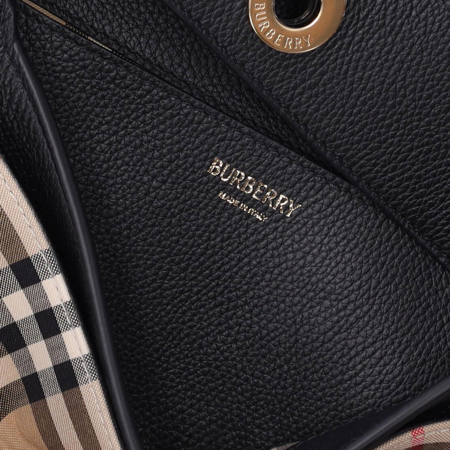 BORSA A TRACOLLA IN PELLE 8117037 BLACK BURBERRY 