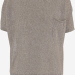 MAGLIA A MANICHE CORTE IN MISTO LINO E COTONE R2Q101 414 BRUNO MANETTI 