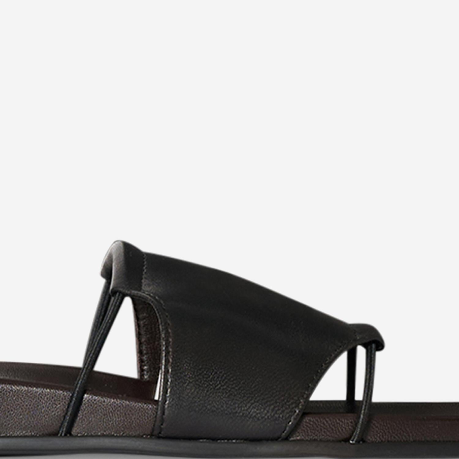 SANDALI VIVIENNE SLIDE IN PELLE F1792SN65 BLK THE ROW 