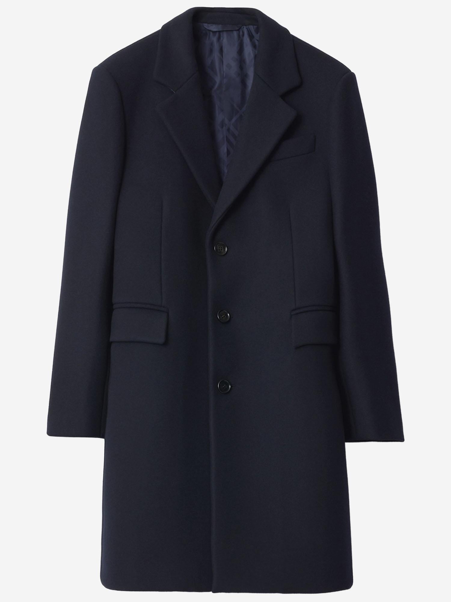 CAPPOTTO SARTORIALE IN LANA<BR/> 8114748 NAVY BURBERRY 