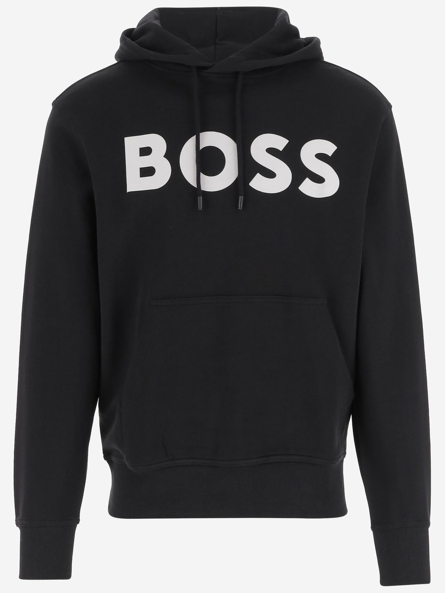 FELPA IN COTONE CON LOGO 50523074 001 HUGO BOSS 