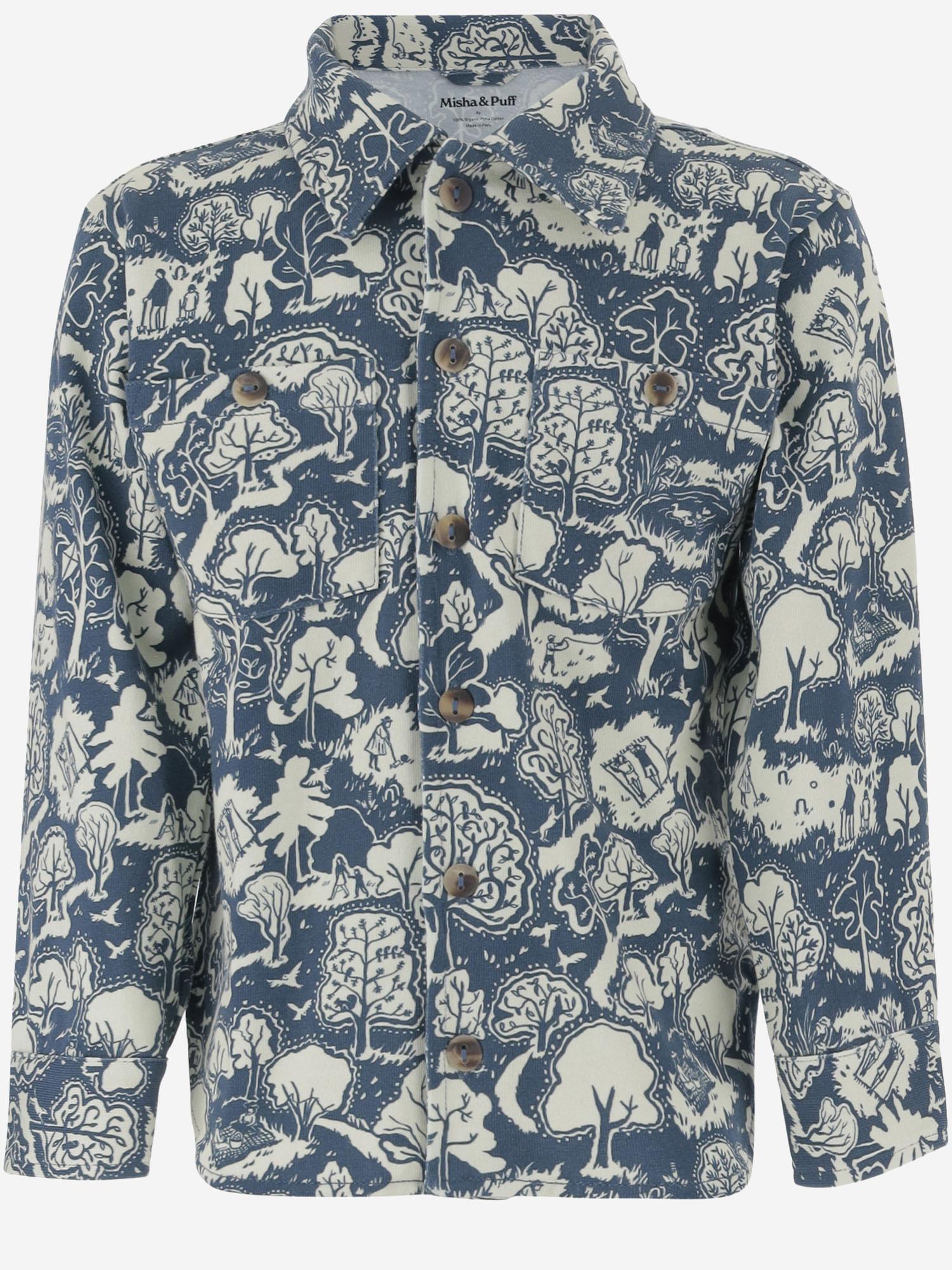 CAMICIA CLASSICA IN COTONE con stampa K3042S25 483 MISHA & PUFF KIDS 