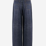 JEANS A GAMBA LARGA IN DENIM E SETA 773763 TOW584673 BALENCIAGA 