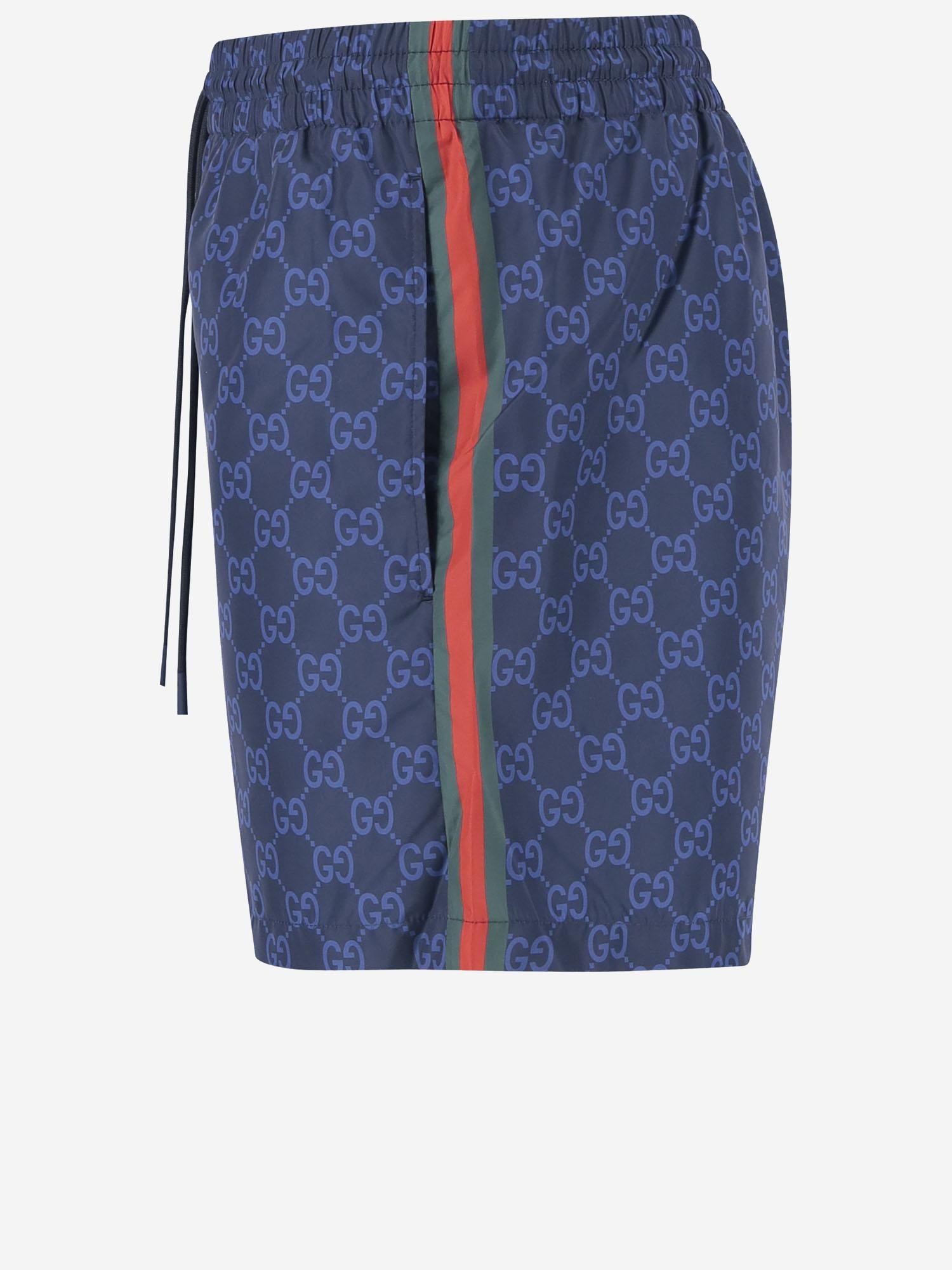 Shorts da bagno in popeline tecnico stampato 815602 XHAJ34735 GUCCI 