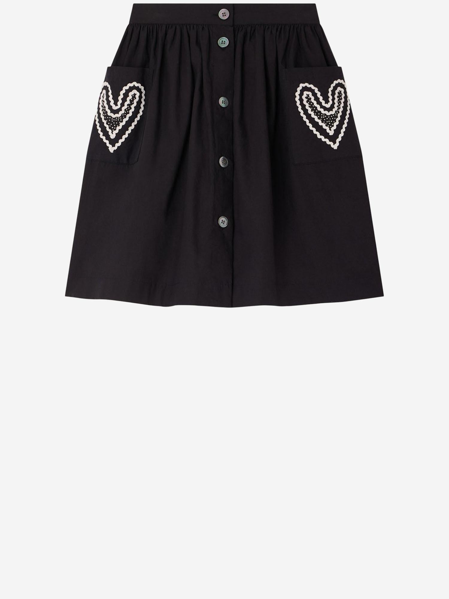 GONNA IN COTONE CON TASCHE RICAMATE S06GSKW00006 199A BONPOINT KIDS 