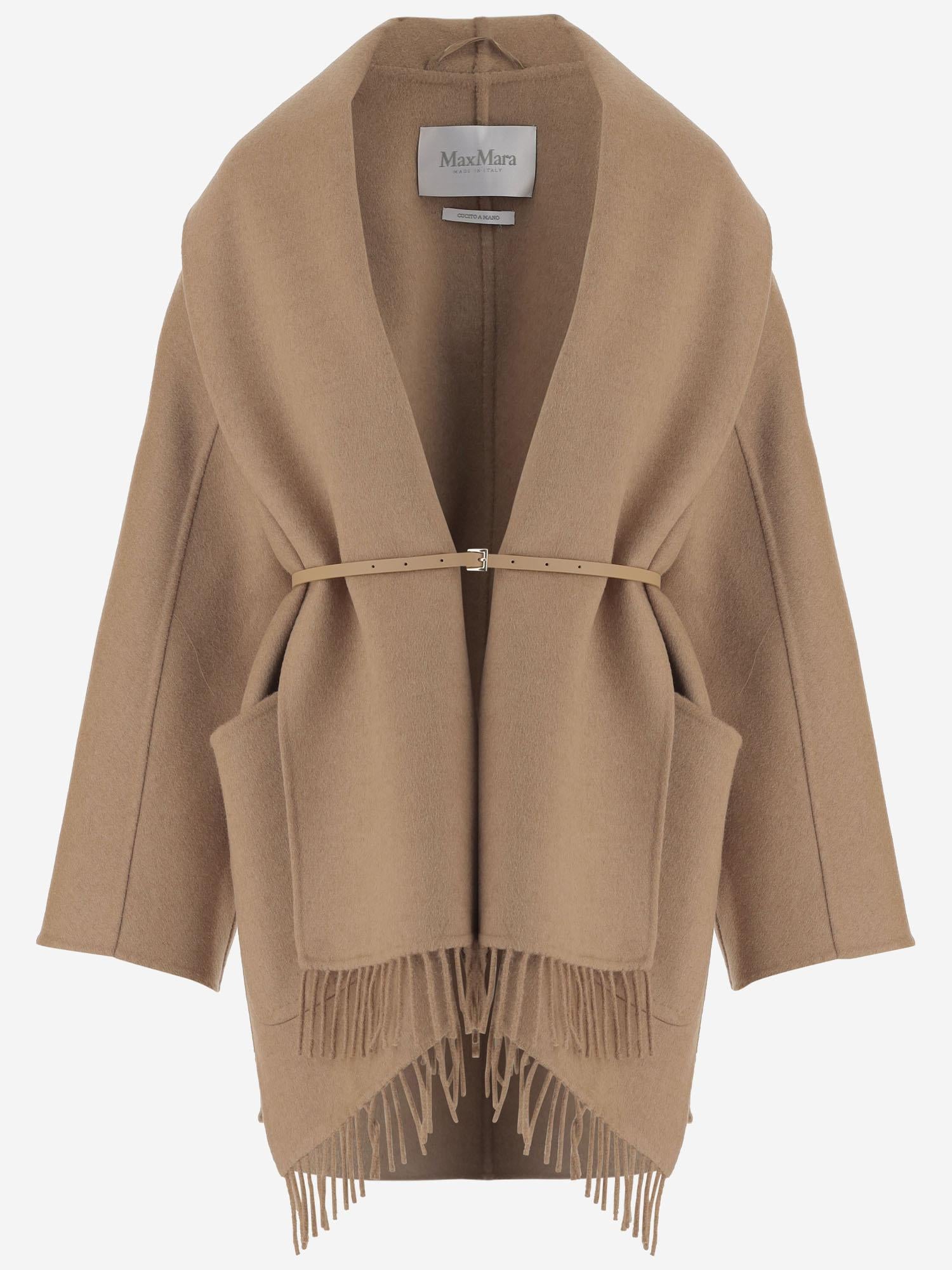 CAPPOTTO IN PURA CAMMELLO CON FRANGE MXMABILITA 001 MAX MARA 