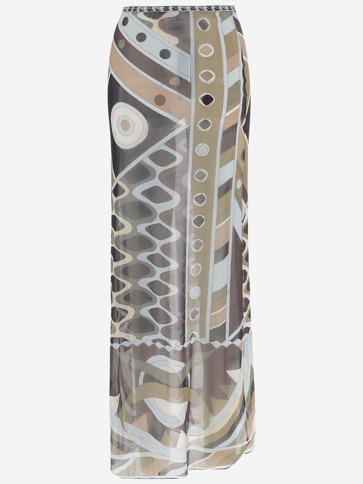 GONNA LUNGA IN SETA CON STAMPA VIVARA 6HJW016H849 016 EMILIO PUCCI 