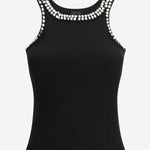 Top a costine con ricami gioiello 104109 A35YZ99 PINKO 