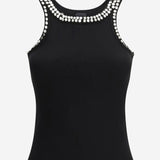 Top a costine con ricami gioiello 104109 A35YZ99 PINKO 